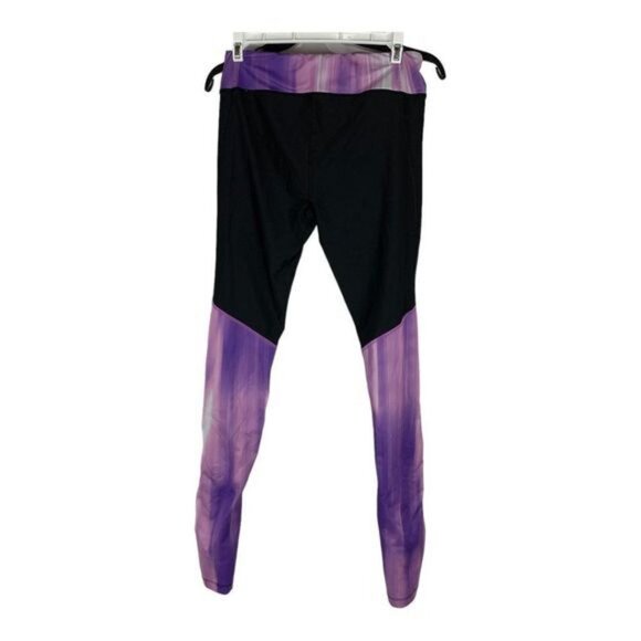 Under Armour HeatGear Alpha Black & Purple Compression Leggings Size M - Picture 2 of 9